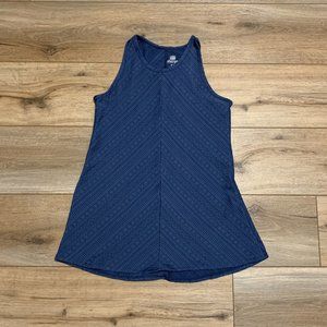 Women's Sherpa Adventure Gear Tank Top Size XS Woven Embroidered Blue Stretch